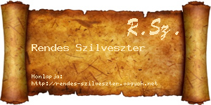 Rendes Szilveszter névjegykártya